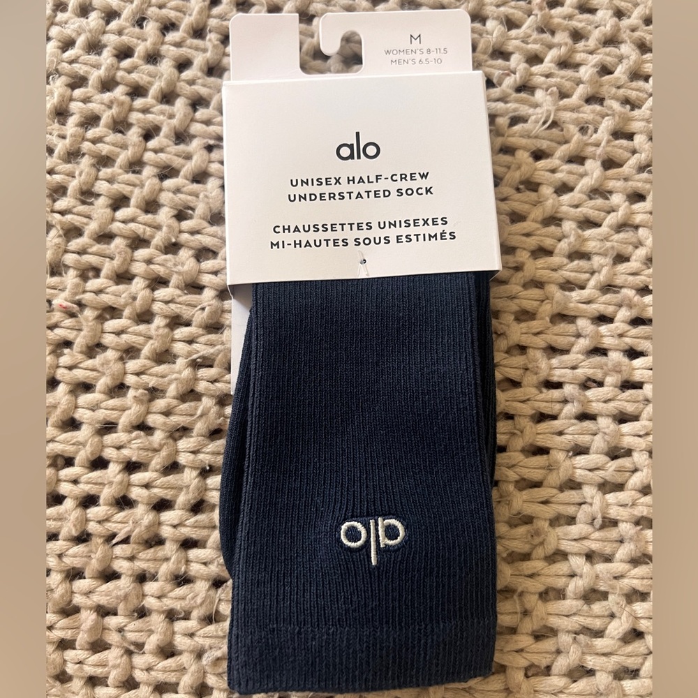 ALO Yoga Navy Half-Crew Socks